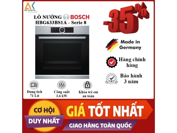 Lò nướng Bosch Serie 8 HBG633BS1A - Germany