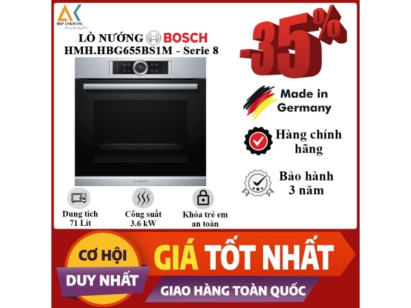 LÒ NƯỚNG ÂM TỦ 71L - 60CM HMH.HBG655BS1M - Germany