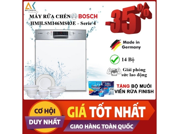 MÁY RỬA CHÉN BÁN ÂM - 60CM HMH.SMI46MS03E