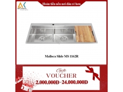 Chậu Rửa Chén 2 Hộc 1 Cánh Vẫy Malloca Inox 304 Slide MS 1162R - Made in Trung Quốc