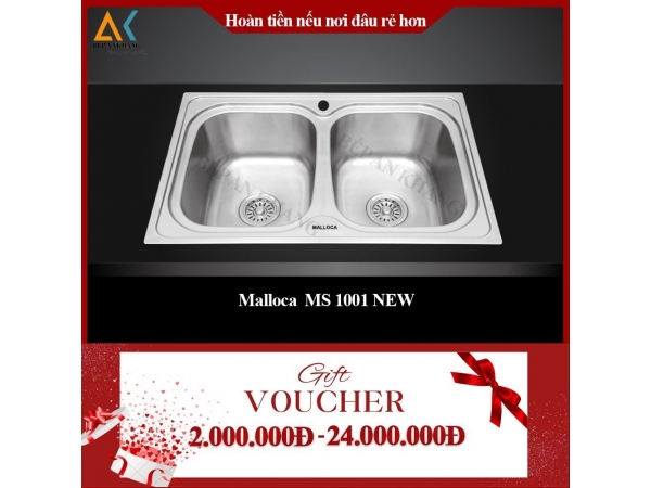 Chậu  Rửa Chén 2 Hộc Malloca Inox 304 MS 1001 NEW - Made in Trung Quốc