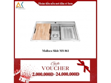 Chậu Rửa Chén 1 Hộc Malloca Inox 304 Slide MS 861 - Made in Trung Quốc