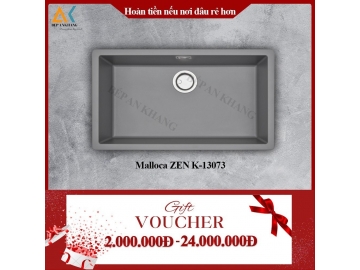 Chậu Rửa Chén 1 Hộc Malloca Inox 304 ZEN K-13073 - Made in Trung Quốc