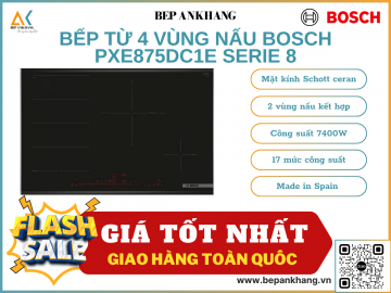 Bếp từ 4 vùng nấu Bosch PXE875DC1E Serie 8 - Liên kết vùng nấu - Made in Spain