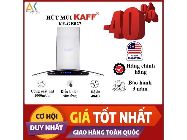 Máy Hút Mùi Độc Lập Kính Cong KAFF KF-GB027 - Made in Malaysia