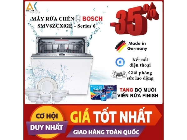 MÁY RỬA BÁT BOSCH SERI 6 SMV6ZCX02E 