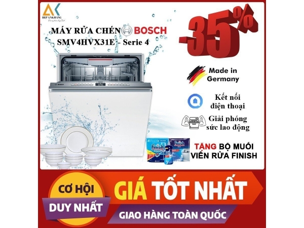 MÁY RỬA BÁT BOSCH SMV4HVX31E SERIE 4 