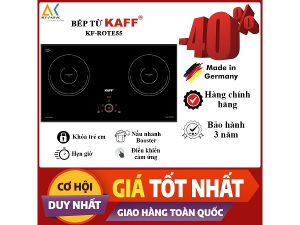 Bếp từ 2 vùng nấu Kaff KF-ROTE55 - Made in Germany