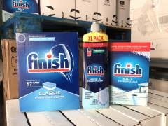 Combo viên rửa bát finish classic 57 viên+nước làm bóng finish 750ml+muối rửa bát finish 1,2kg 