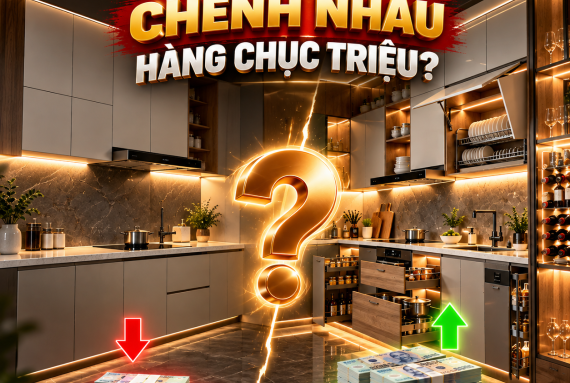 Tại sao cùng một căn bếp mà báo giá lại có thể chênh nhau hàng chục triệu?
