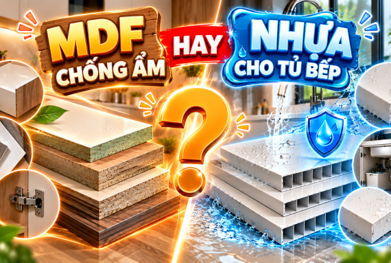 Nên chọn MDF chống ẩm hay nhựa cho tủ bếp?