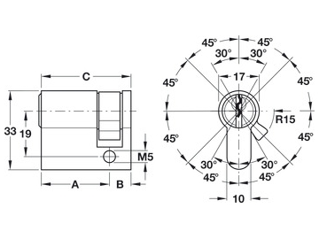 Ruột khoá Hafele Standard Startec profile 1 đầu chìa 916.96.107