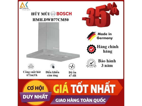 Máy hút khử mùi áp tường Bosch Serie 6 DWB77IM50 