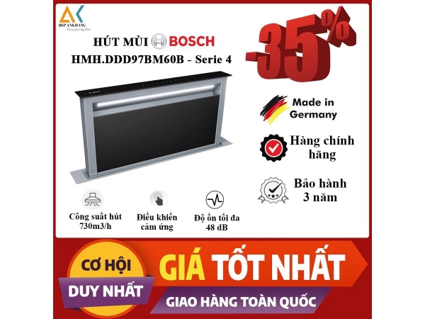 Máy hút mùi âm tủ HMH.DDD97BM60B