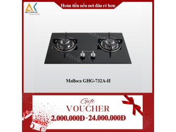 Bếp Gas Âm 2 Vùng Nấu Malloca GHG 732A NEW - Made in Trung Quốc