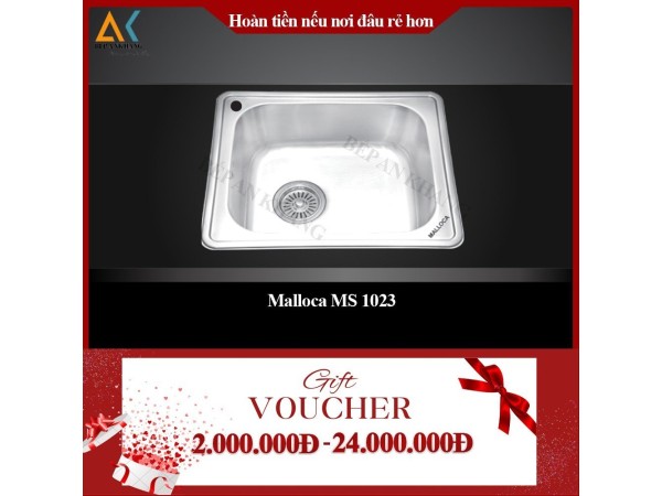 Chậu Rửa Chén 1 Hộc Malloca Inox 304 MS 1023 - Made in Trung Quốc