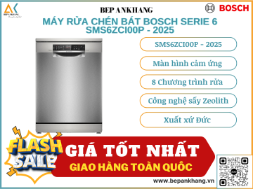 Máy rửa chén bát Bosch serie 6 SMS6ZCI00P - Model mới nhất năm 2025