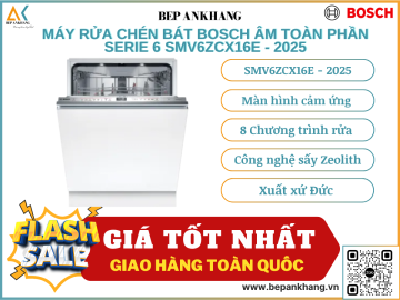 Máy rửa chén bát Bosch âm toàn phần Serie 6 SMV6ZCX16E - Model mới nhất năm 2025