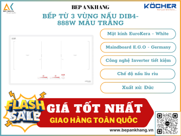 Bếp từ đôi Kocher DIB4-888W - Mặt kính trắng