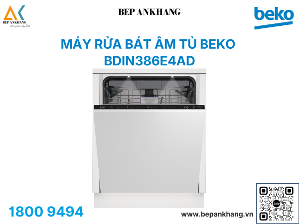 Máy rửa bát Beko BDIN386E4AD - Nhập khẩu Thổ Nhĩ Kỳ - 16 bộ 