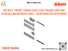 Bộ ray trượt dành cho cửa trượt xếp âm phải Blum REVEGO uno 801P500E.R3 (4137959) - NL=500 mm