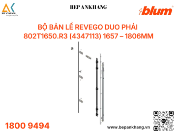 Bộ bản lề REVEGO duo phải 802T1650.R3 (4347113) 1657 – 1806mm