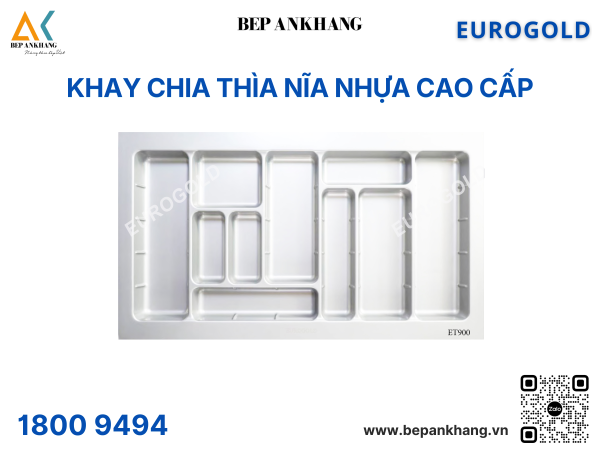 Khay chia thìa dĩa nhựa cao cấp ETW900 (ETC900W) – Eurogold - MÀU TRẮNG