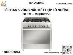 Bếp Gas 5 Vùng Nấu Kết Hợp Lò Nướng Glem MQB612VI 90 Cm- Nhập Khẩu Ý