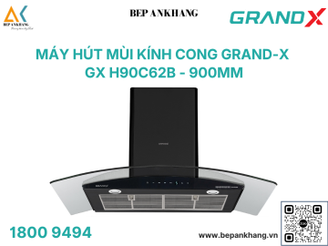 Hút mùi áp tường kính cong Grand X GX H90C62B - Made in Malaysia