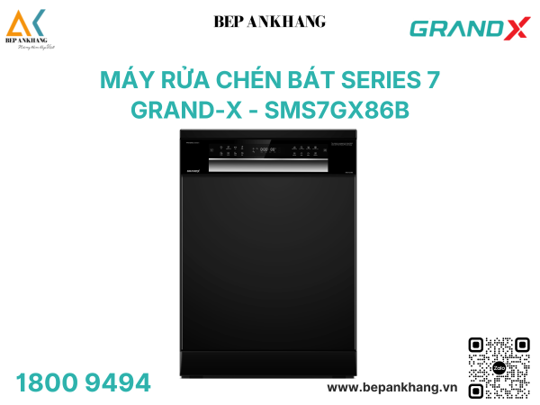 Máy rửa bát Grand-X SMS7GX86B - Series 7 - Xuất xứ: Thái Lan