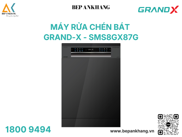 Máy rửa bát Grand-X SMS8GX87G - Series 8+