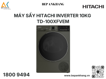 Máy sấy bơm nhiệt Hitachi 10 kg TD-100XFVEM