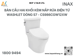 Bàn cầu hai khối kèm nắp rửa điện tử WASHLET dòng S7 CS986CGW12