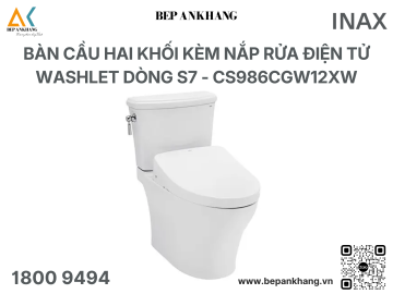 Bàn cầu hai khối kèm nắp rửa điện tử WASHLET dòng S7 CS986CGW12