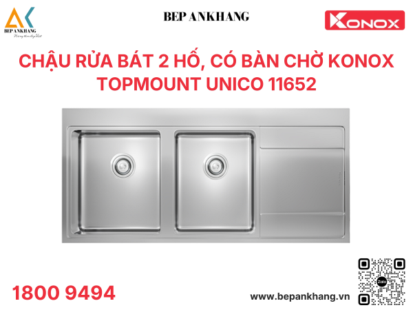 Chậu rửa bát Konox Topmount Sink Unico 11652