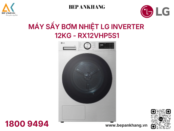 Máy sấy bơm nhiệt LG Inverter 12kg - RX12VHP5S1