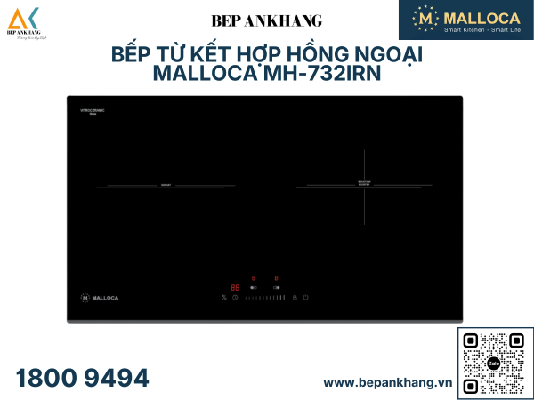 Bếp từ kết hợp hồng ngoại Malloca MH732IRN