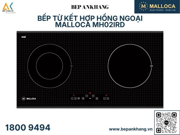 Bếp từ kết hợp hồng ngoại Malloca MH02IRD 