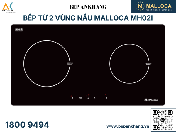 Bếp từ 2 vùng nấu Malloca MH02I