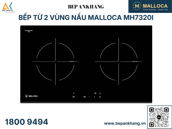 Bếp từ 2 vùng nấu Malloca MH7320I