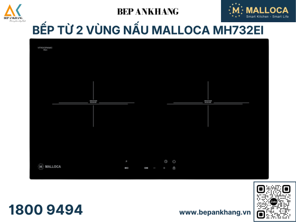 Bếp từ 2 vùng nấu Malloca MH732EI