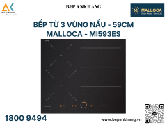 Bếp từ 3 vùng nấu Malloca MI593ES - Mặt kính Onyka chống trầy xước