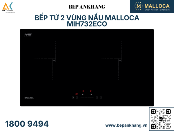 Bếp từ 2 vùng nấu Malloca MIH732ECO