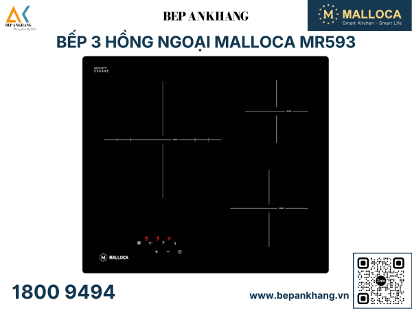 Bếp 3 vùng hồng ngoại Malloca MR593 