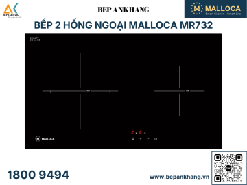 Bếp hồng ngoại 2 vùng nấu Malloca MR732 - Made in Spain 