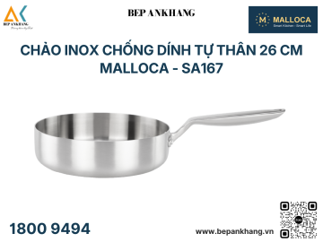 Chảo Inox chống dính tự thân 26 cm MALLOCA - SA167