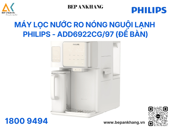 Máy lọc nước để bàn RO nóng nguội lạnh Philips ADD6922 1 lõi - Làm đá tự động