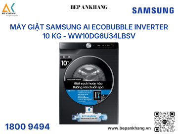 Máy giặt Samsung AI EcoBubble Inverter 10 kg - WW10DG6U34LBSV