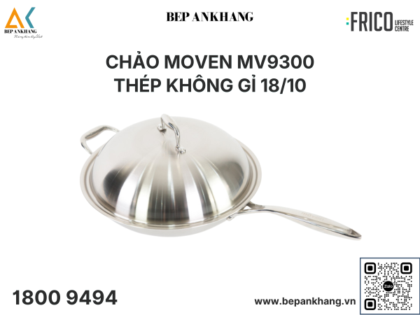 Chảo sâu lòng Moven MV9300 - Thép không gỉ 18/10