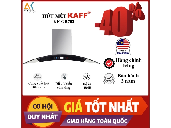 Máy Hút Mùi Áp Tường Kính Công KAFF KF-GB702 - Made in Germany